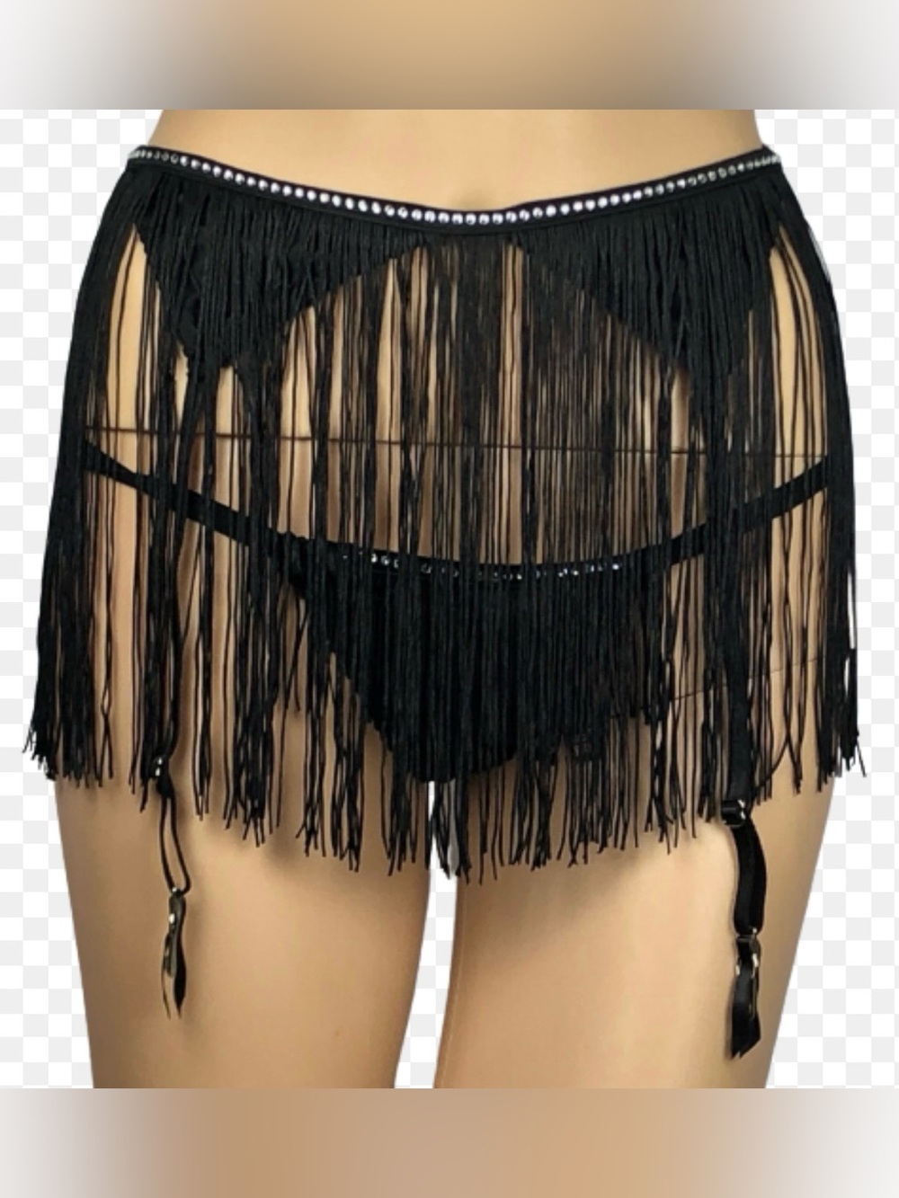 Victoria’s Secret Black Fringe Garter Skirt - Women Intimates & Sleepwear